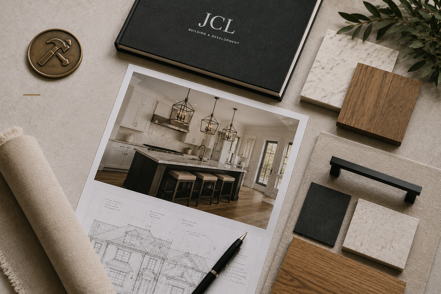 Completed luxury interior with architectural details