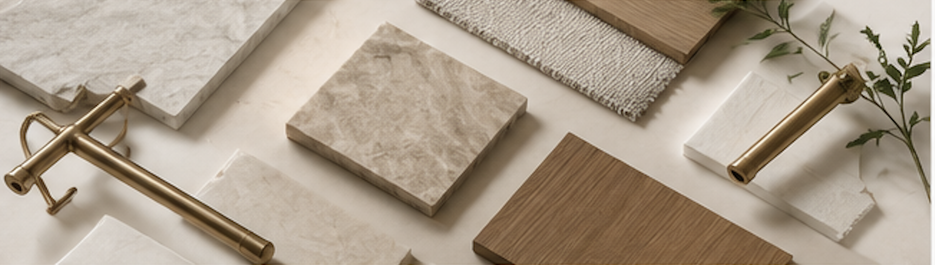 Architectural design materials and mood board